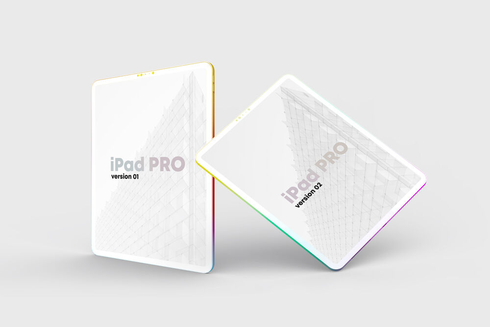 Perspective View of 2 iPad Pro Clay Mockup preview