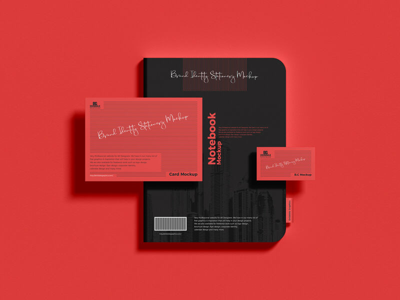 Stationery Mockup Featuring Notebook and Cards preview