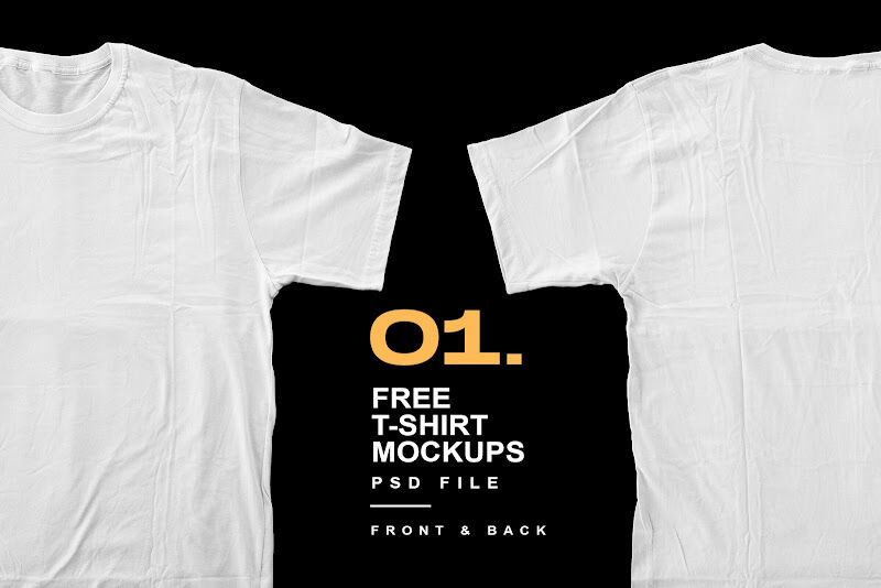Wrinkled T-Shirt Floating in Top View Mockup preview