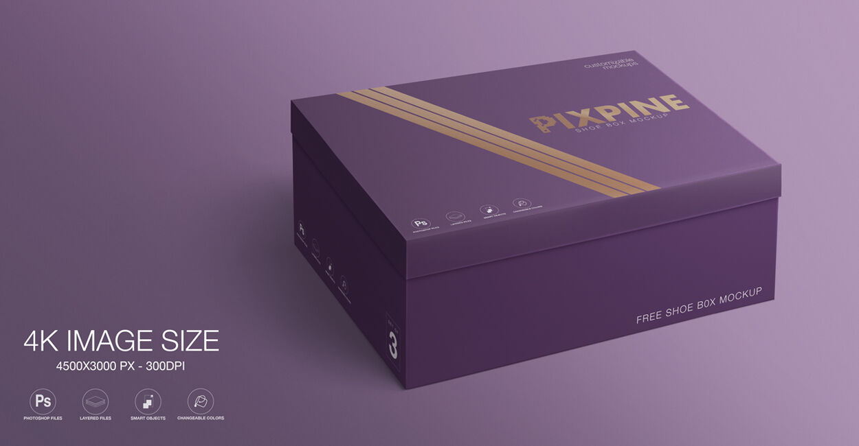 Two Perspective View Mockups Featuring Open and Closed Shoe Boxes