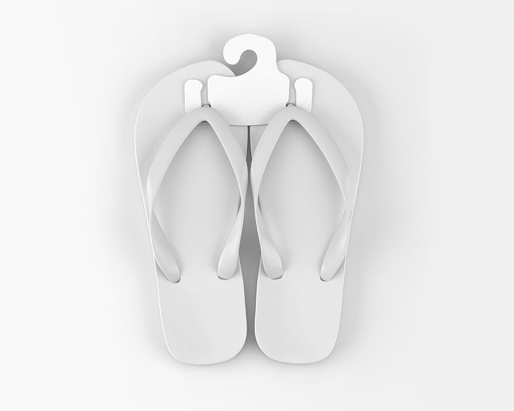 Minimalist Top View Flip Flops with Hanger Mockup