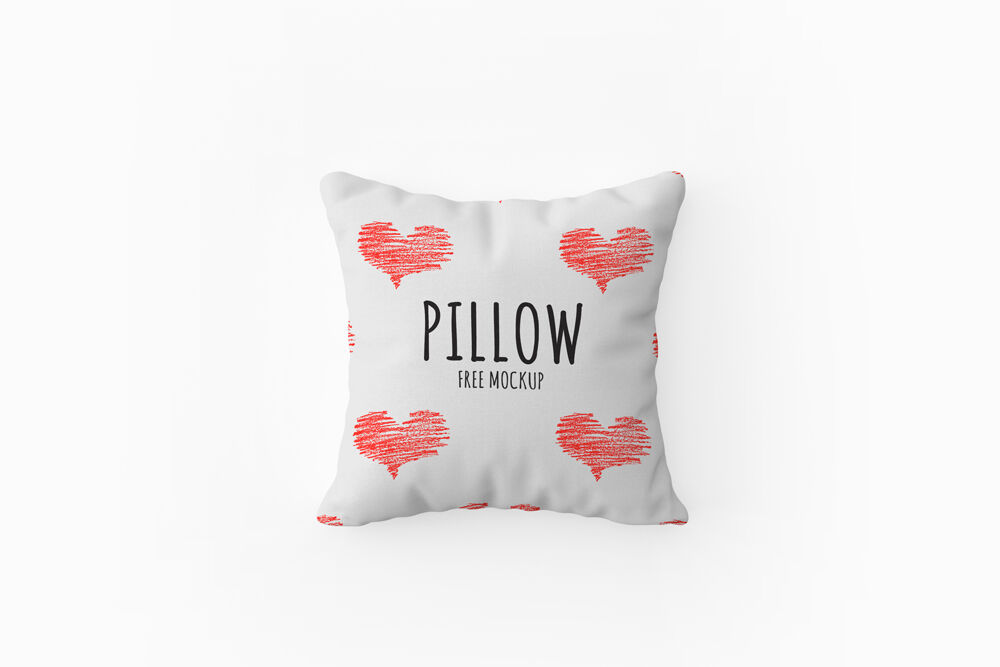 Top View Square Pillow Mockup in Plain Setting preview