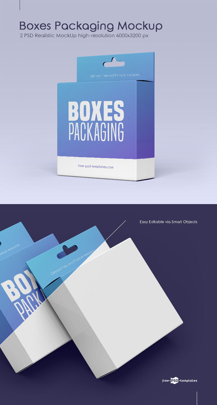 Two Realistic Small Boxes Packaging Mockups preview