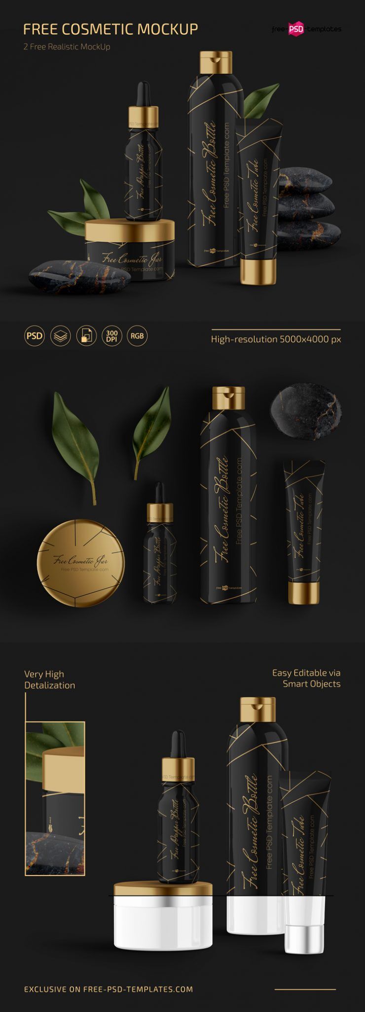 Front and Top View of Two Cosmetic Set Mockups preview