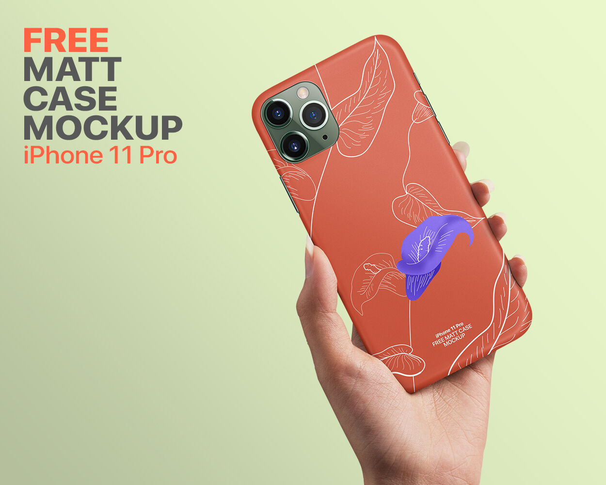Hand Holding iPhone 11 Pro Case Mokcup
