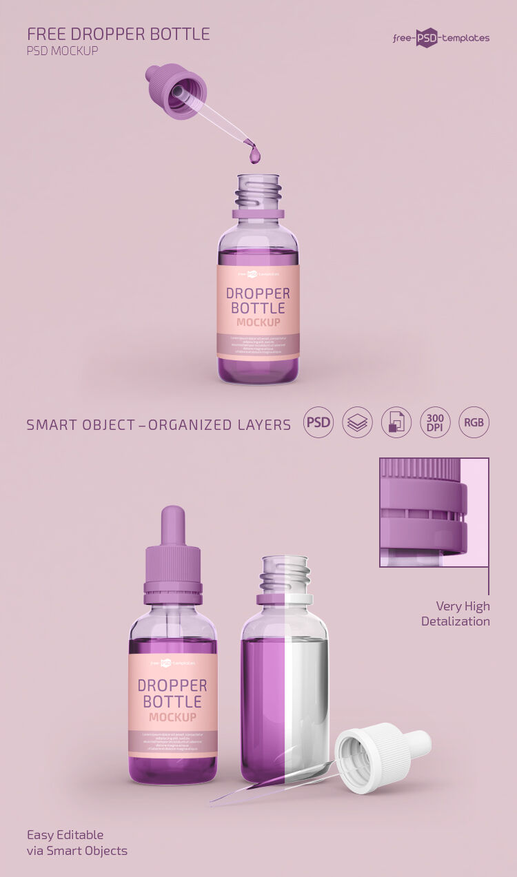 2 Dropper Bottle Mockups in Different Shots preview