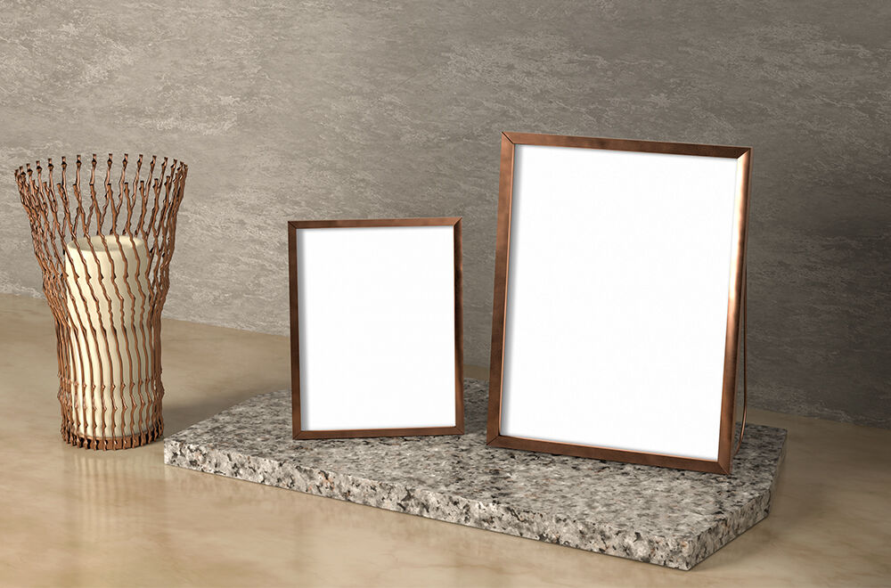 Two Picture Frames in Different Size Mockup preview