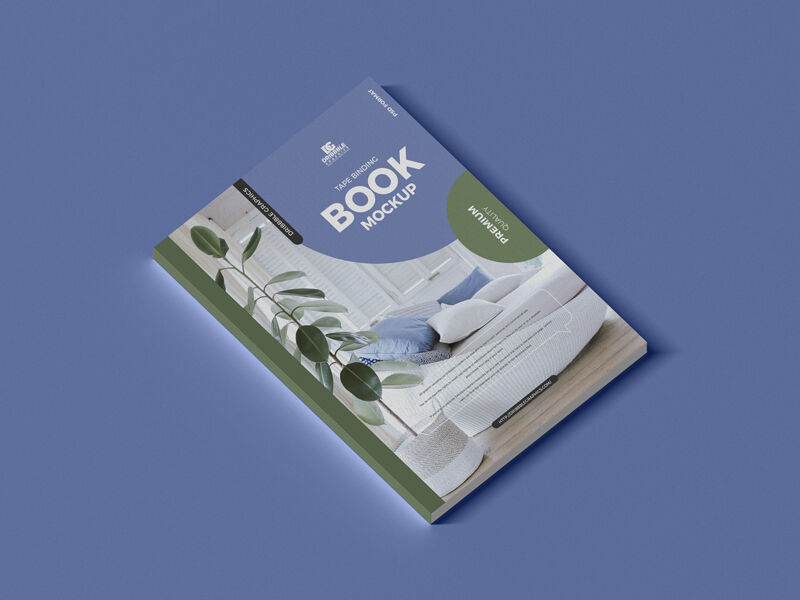 Perspective View Tape Binding Book Mockup preview