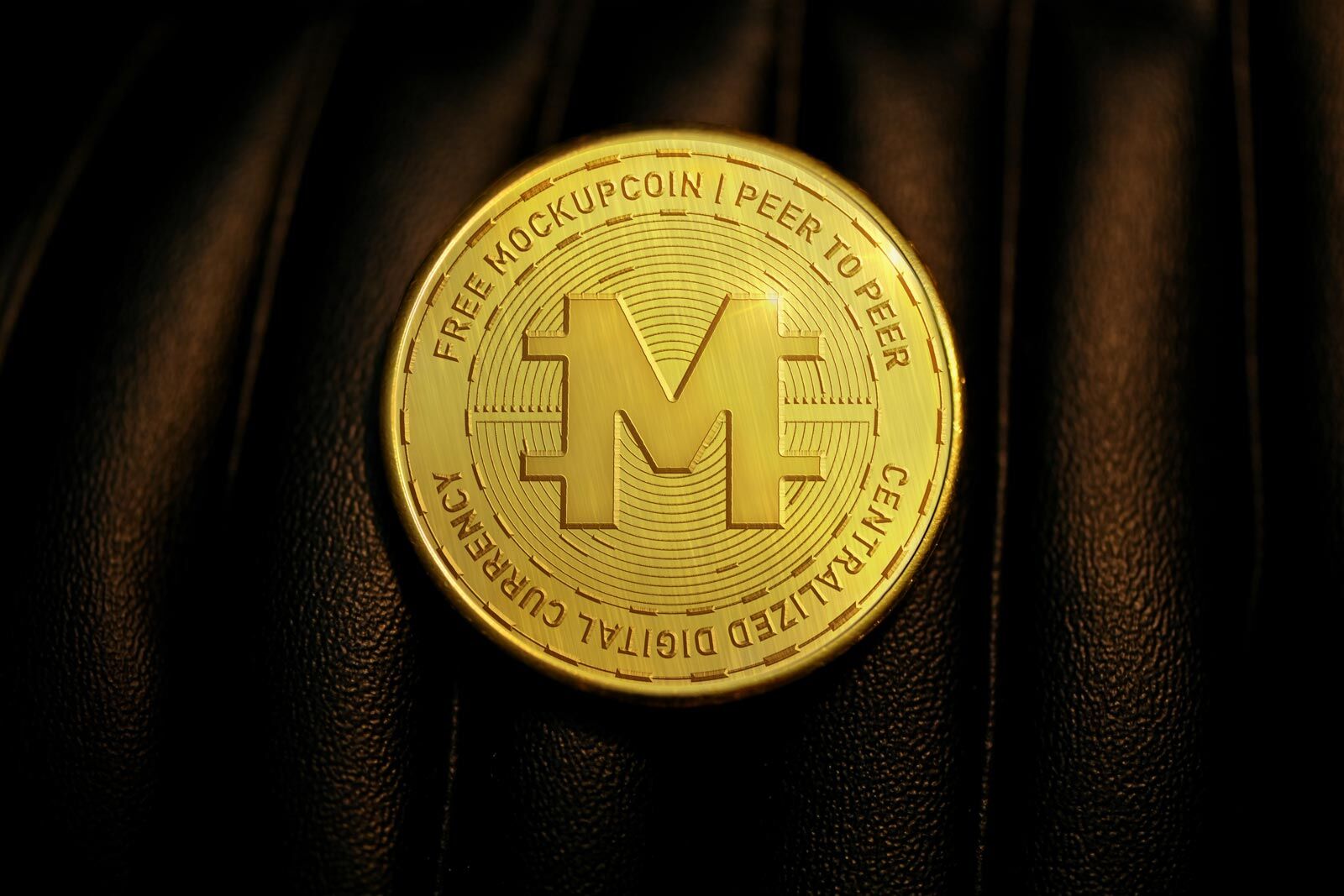 Front View of a Cryptocurrency Coin Mockup preview