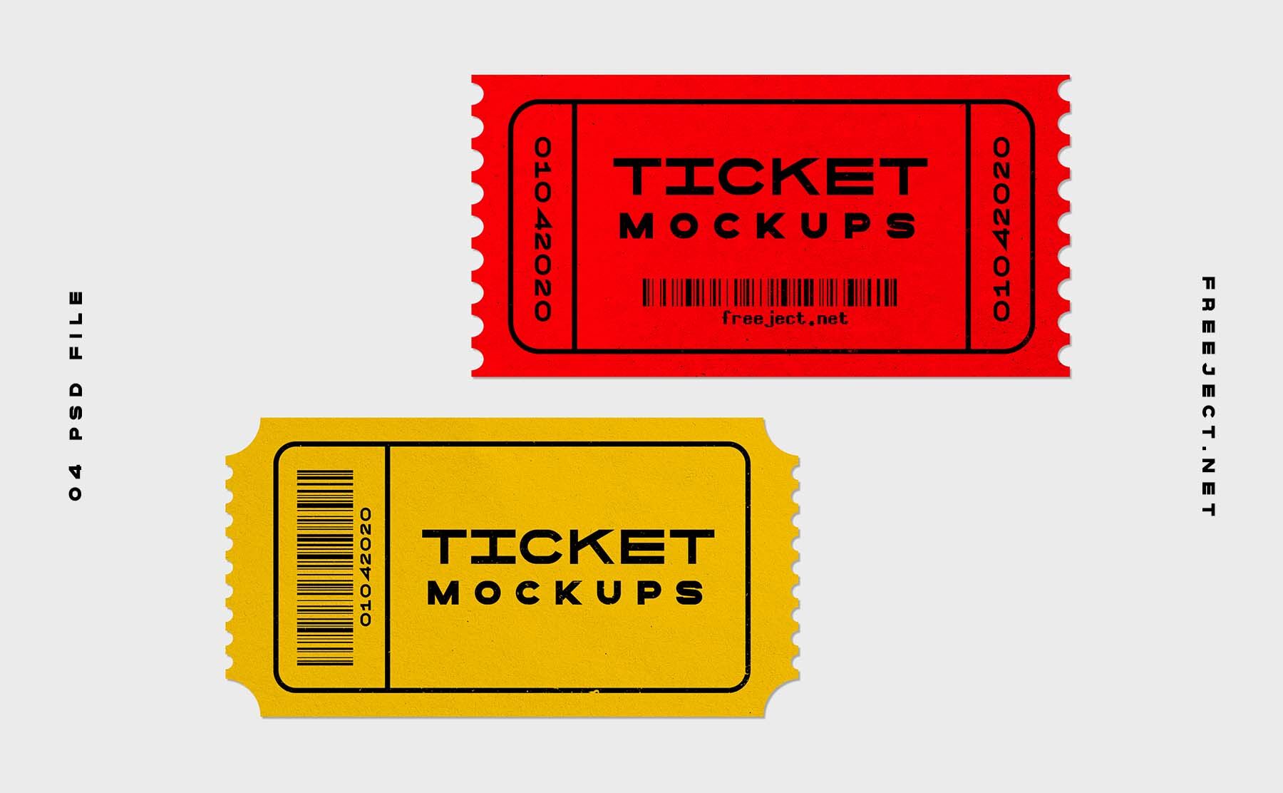 2 Top View Mockups of Tickets in Different Arrangements