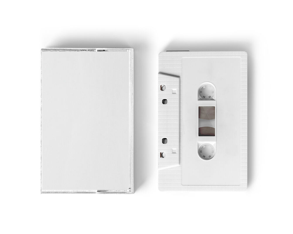 Top View of a Cassette Tape and Cover Mockup preview