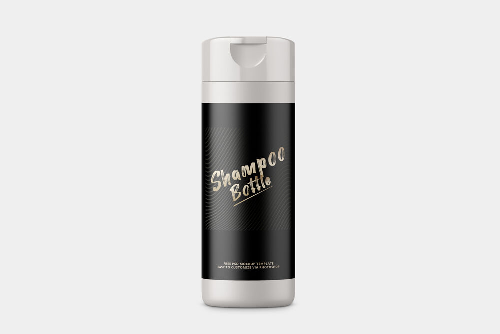 Front View Shampoo Bottle Mockup in Plain Setting preview