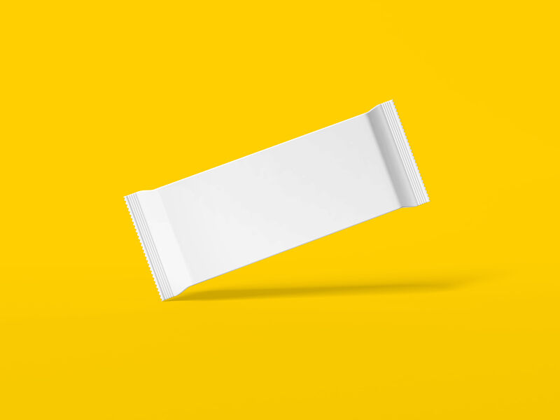 Wafer Packet Standing at an Angle in Front View Mockup