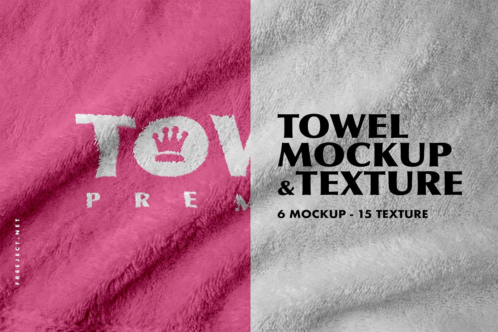 Wrinkled Towel with Printed Logo in Top View Mockup