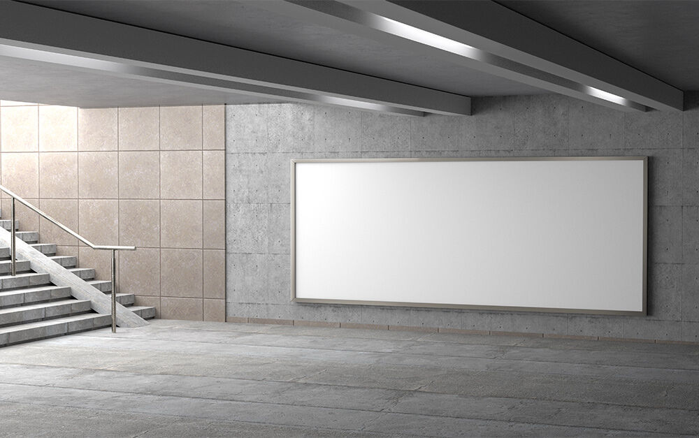 A Large Size Horizontal Billboard in Subway Mockup