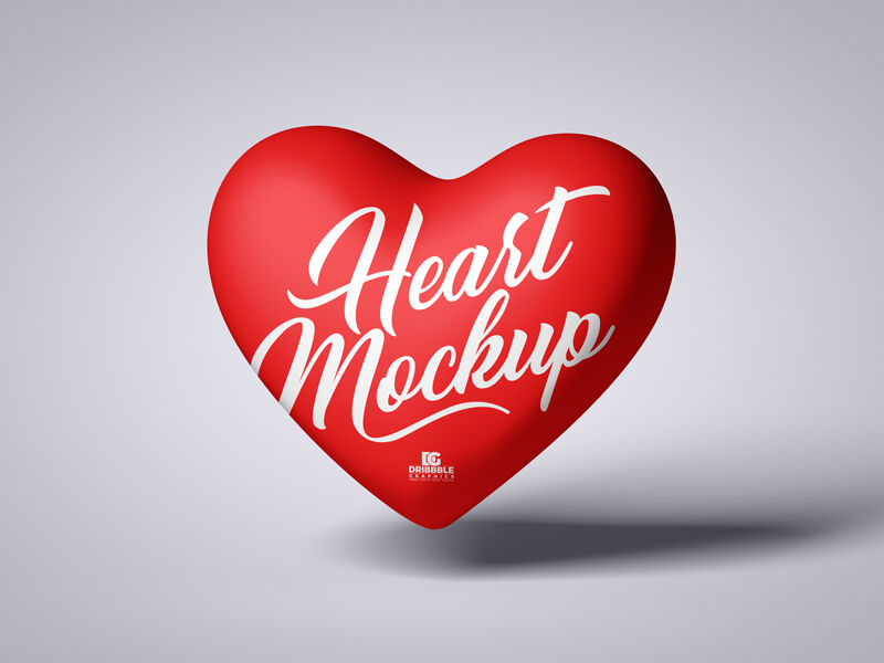 Floating Minimal Heart Balloon Mockup