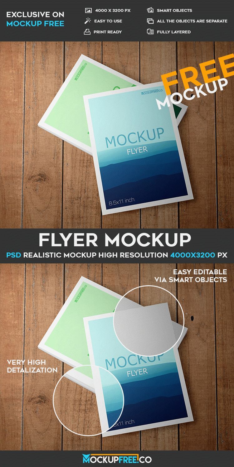 Top View of Two Flyers Mockup preview