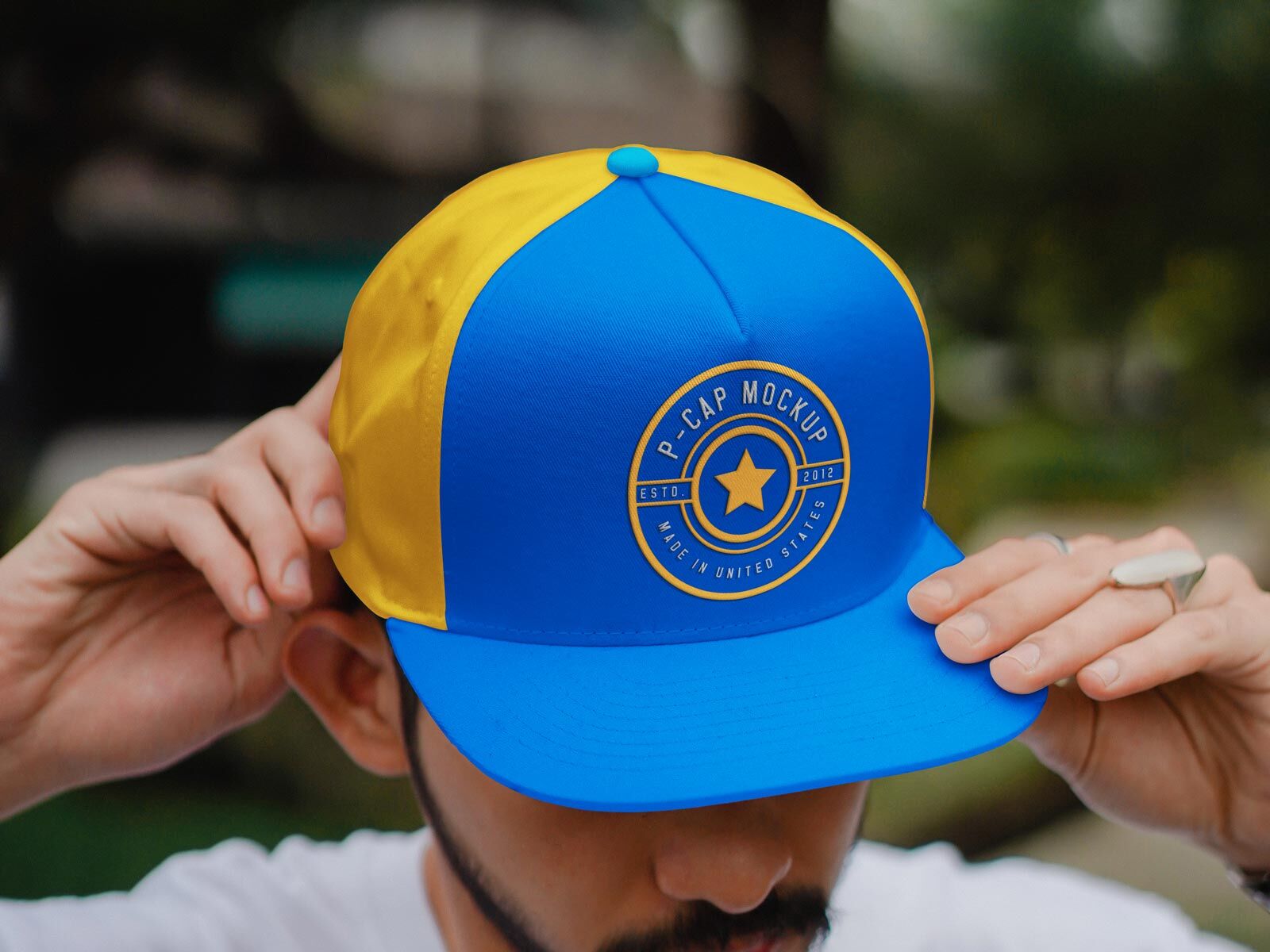 Man Wearing Summer P-Cap Mockup