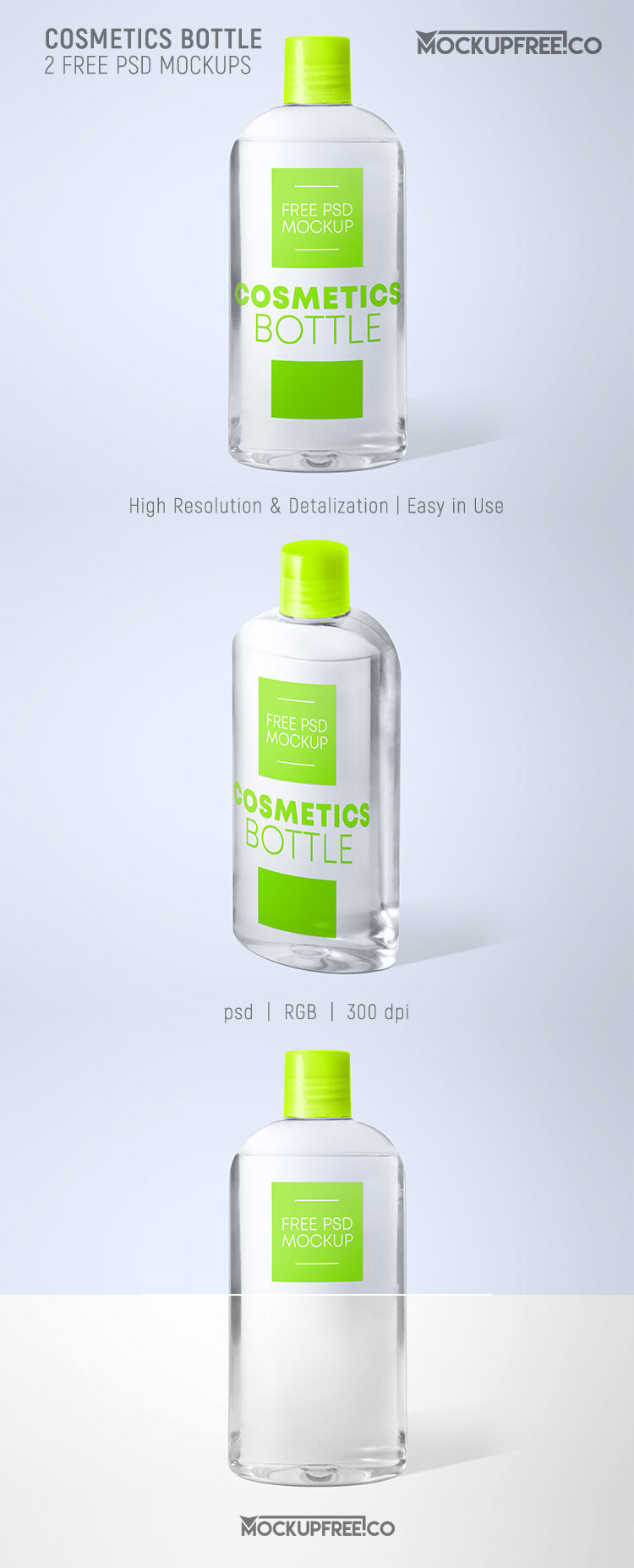 2 Mockups of Cosmetics Bottle from Different Perspectives
