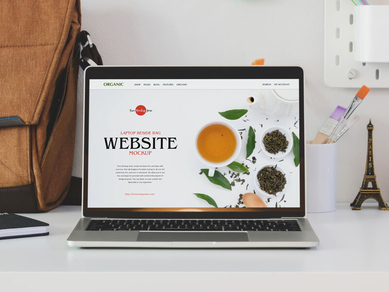 Front View of a Laptop Mockup in Realistic Setting preview