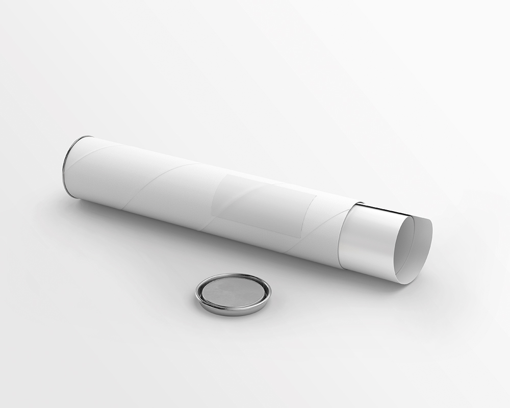 Open Paper Tube with Poster Inside Mockup preview