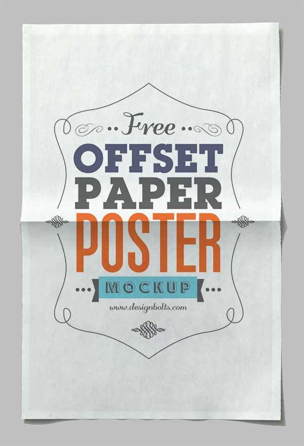 Creased Vertical Paper Poster Mockup preview
