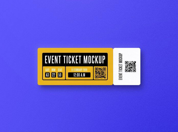 Set of Three Oblong Event Ticket Mockups