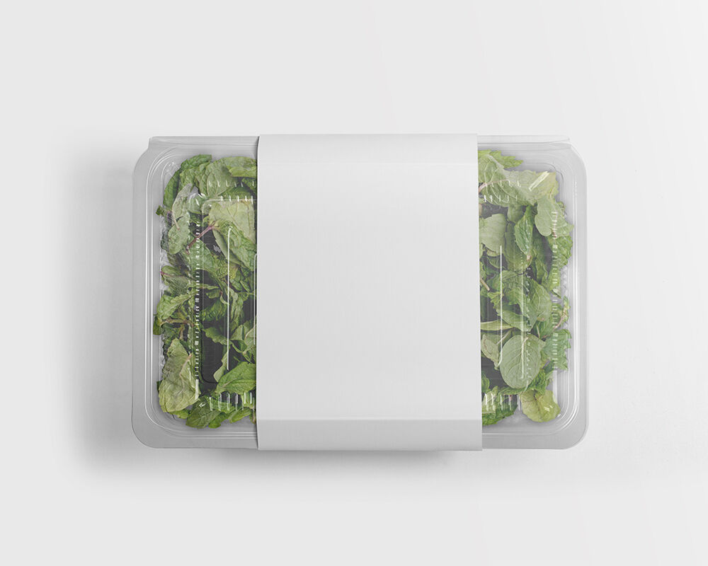 Clear Plastic Food Packaging Mockup from a Top View preview