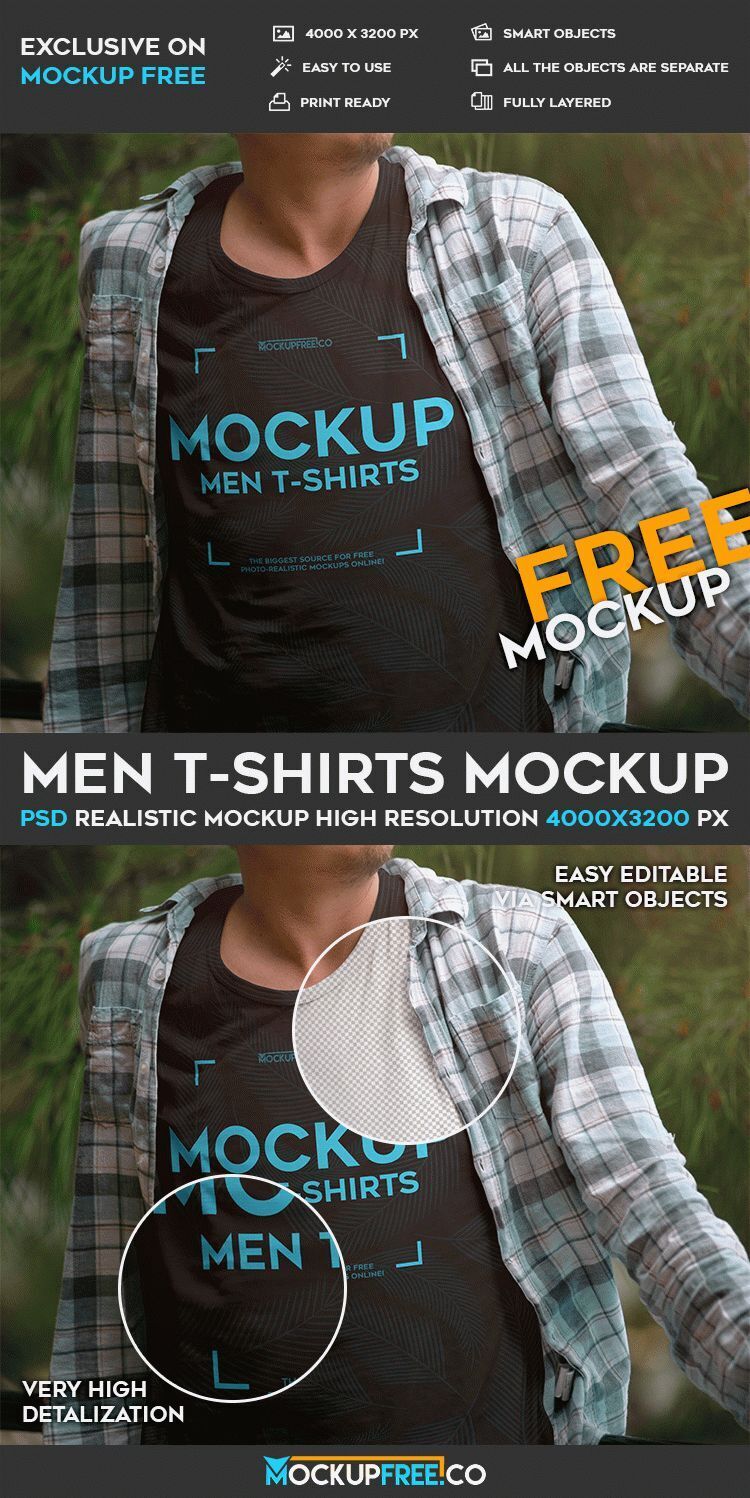 T-Shirt Mockup Featuring a Man Wearing it in Half-Side View