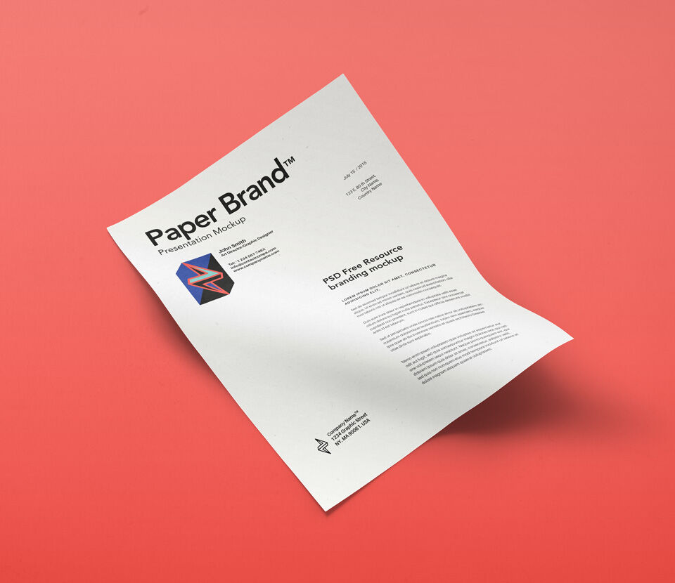 Wavy Letterpress Paper Mockup preview