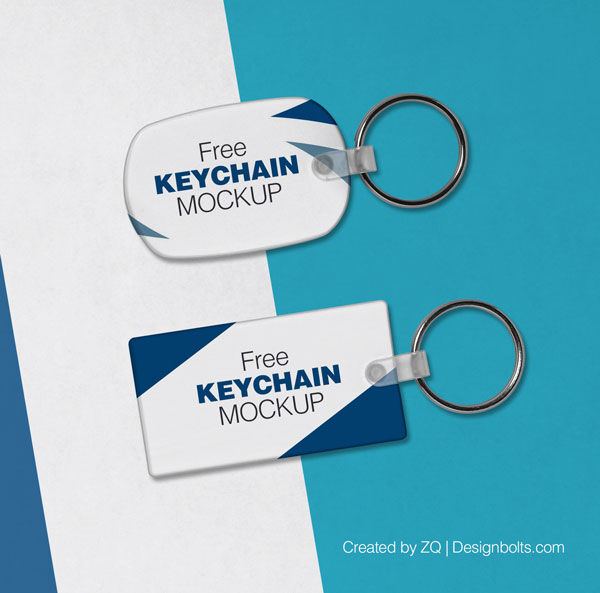 Top View 2 Key Chains on Floor Mockup