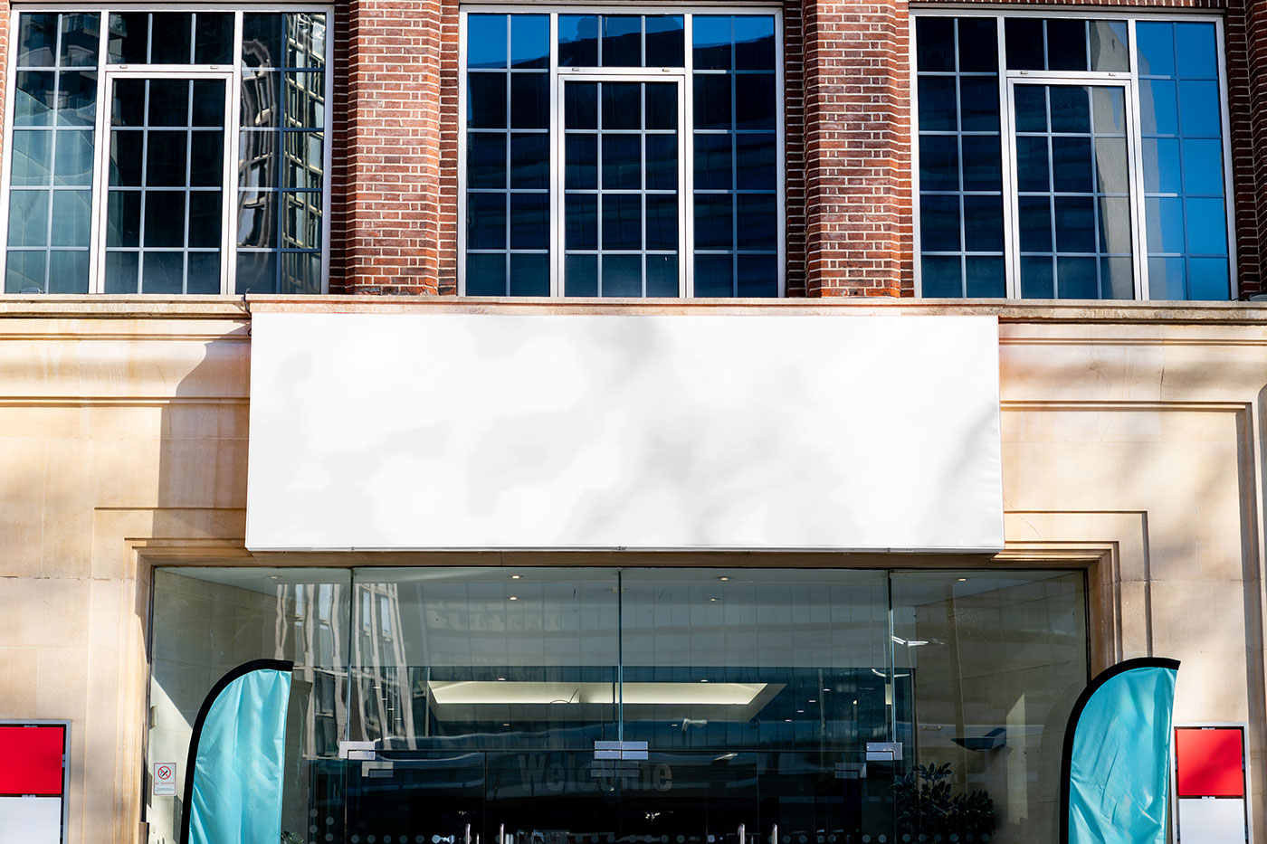 Rectangle Sign on Building Mockup preview
