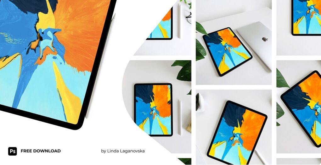 Mockup Scene Creator Including iPad 11 Pro with Plant preview