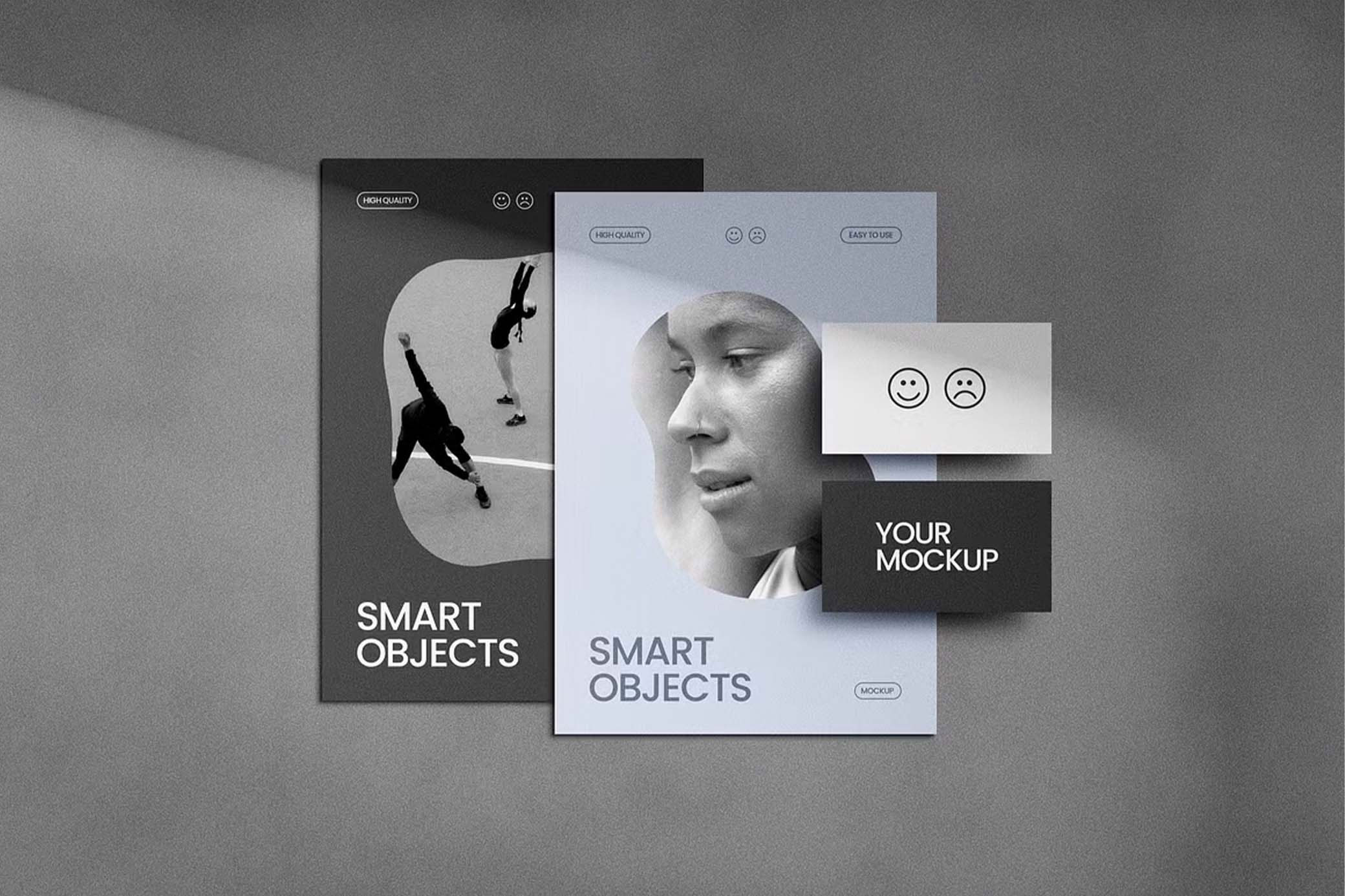 Shadow Overlay Stationery Mockup preview