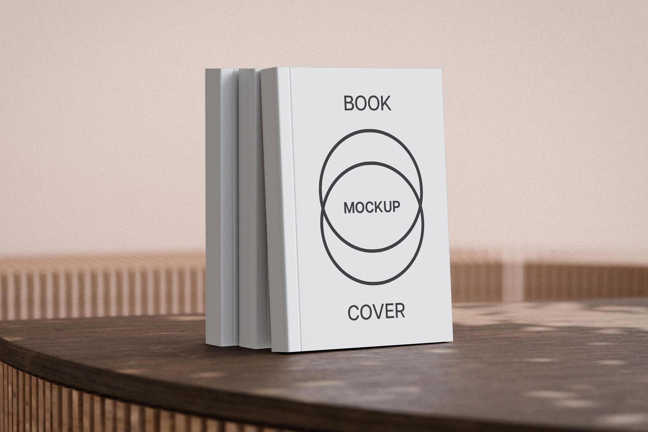 Standing 3 Book Covers Mockup preview
