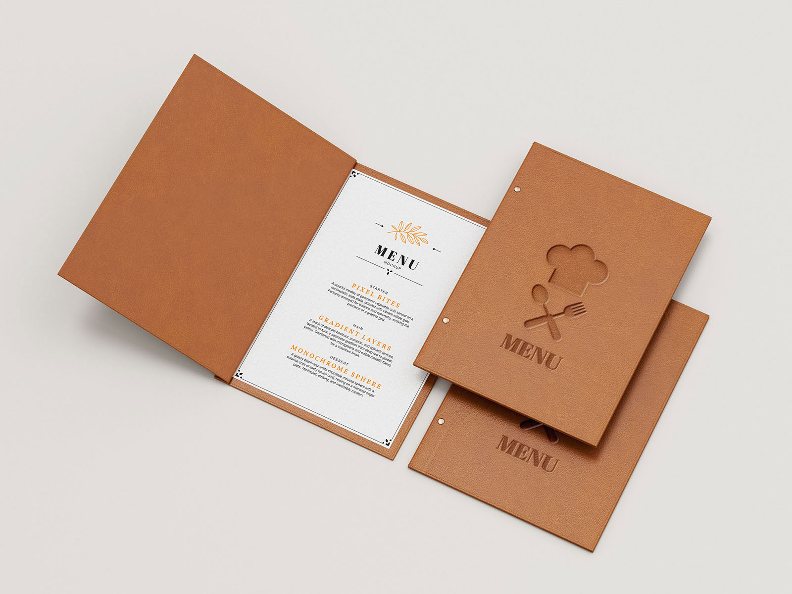 Elegant Leather Menu Mockup preview