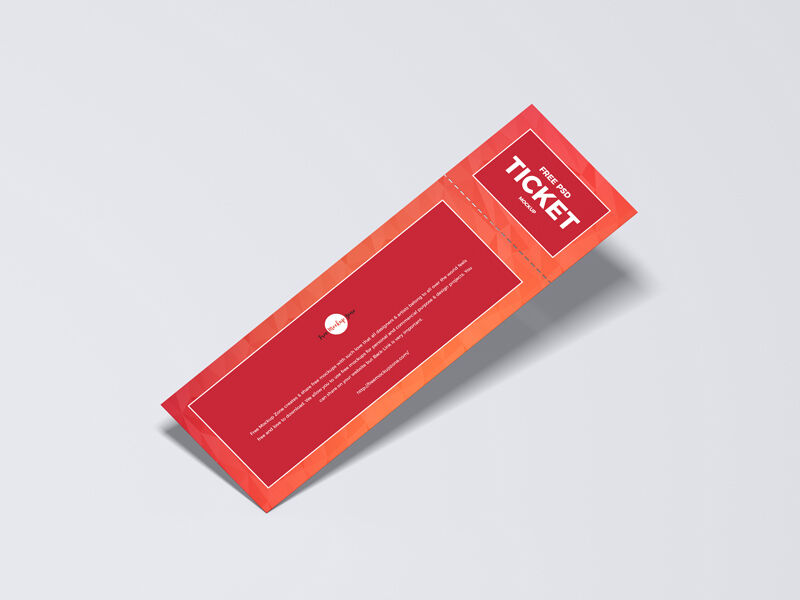 Simple Detachable Event Ticket Mockup