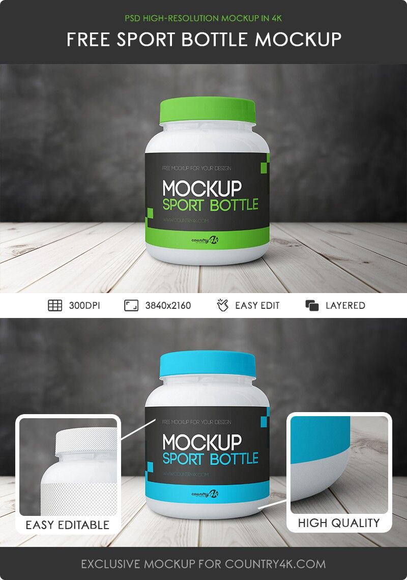 Front View Plastic Bottle Mockup