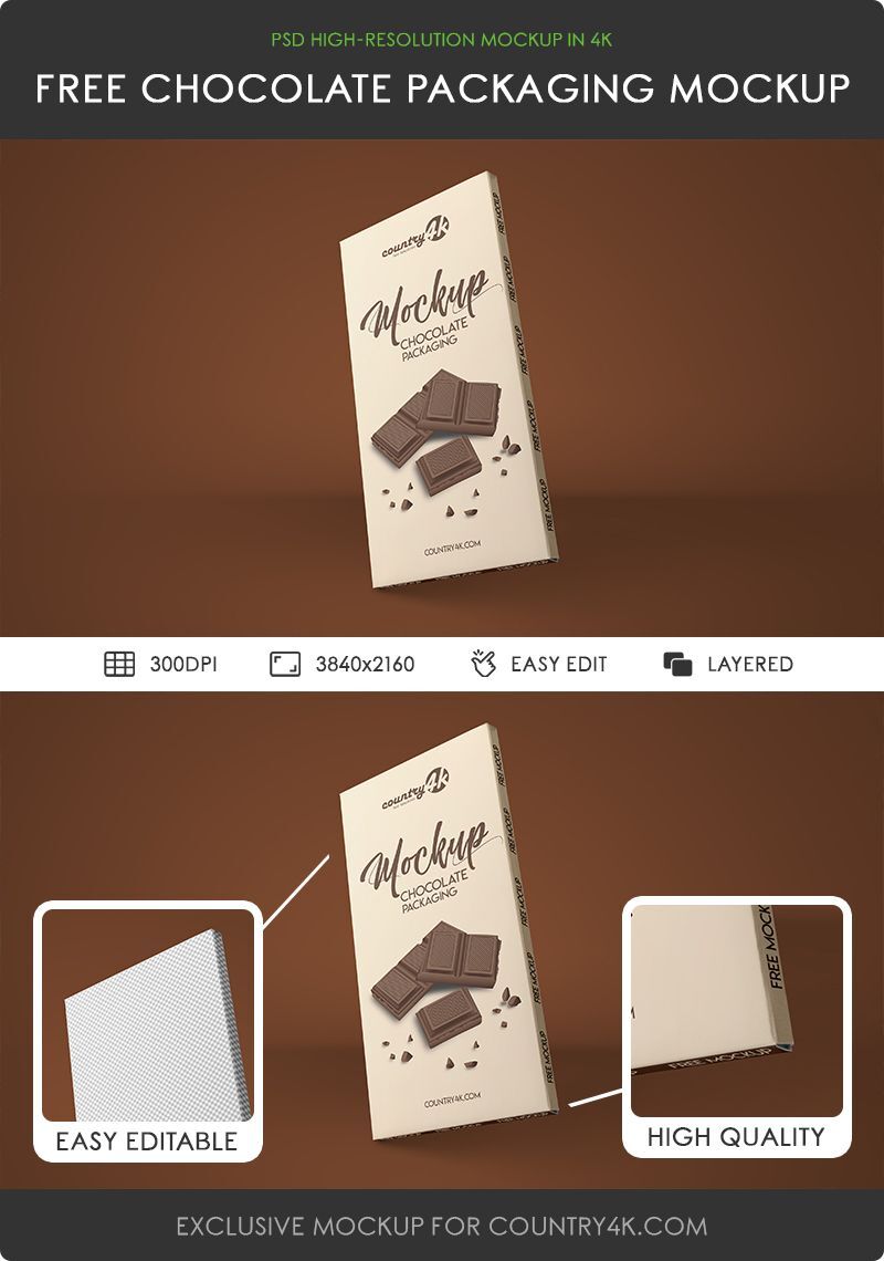 Vertical Chocolate Packaging Mockup