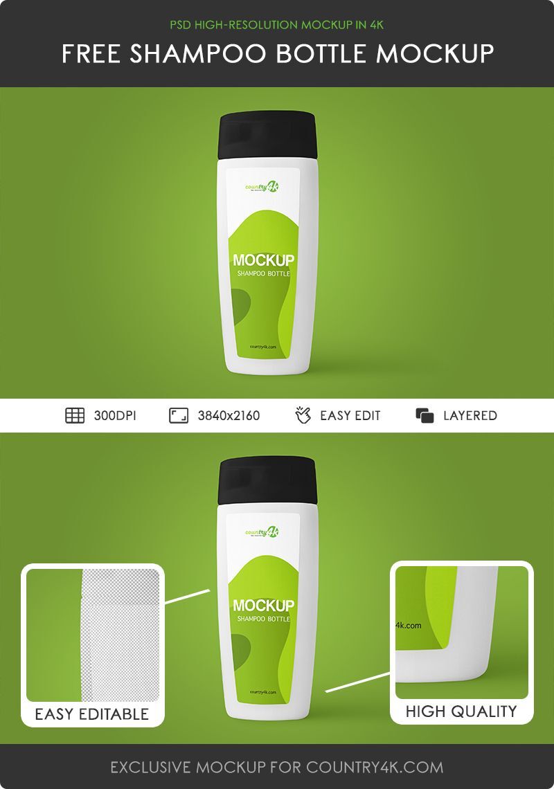 Standing Shampoo Bottle Mockup