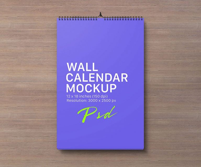 Top View of 2 Mockups of a Portrait and a Landscape Wall Calendars preview