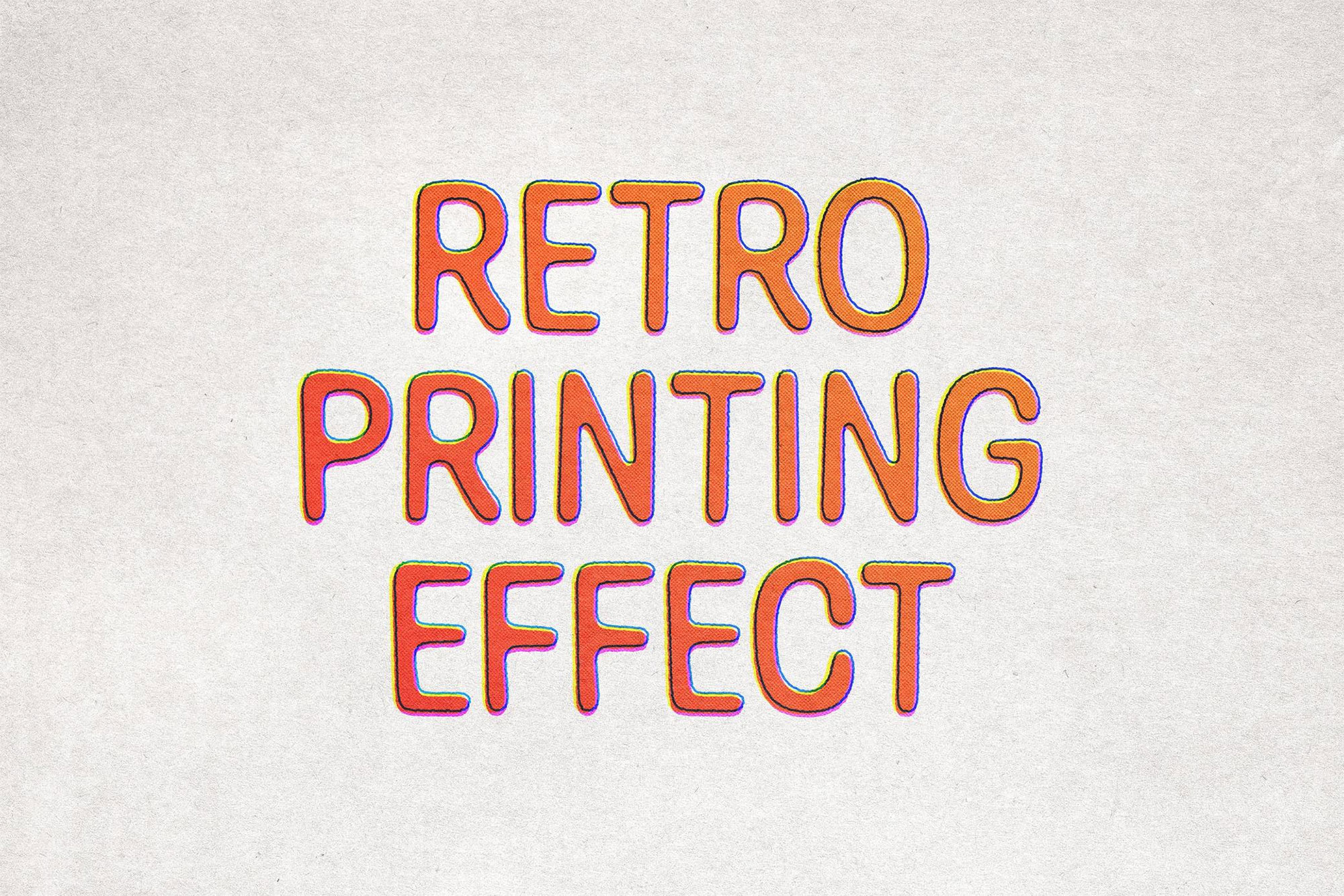 Retro Print Text and Logo Effect