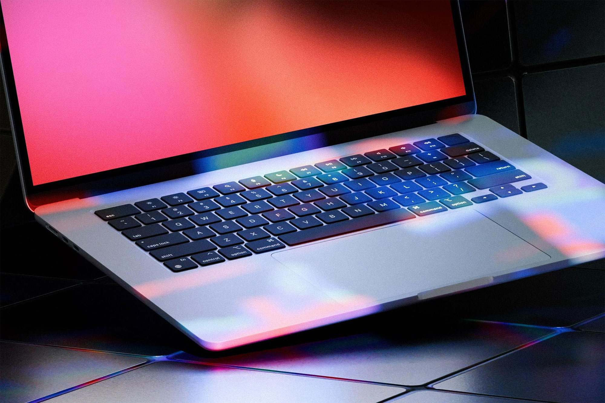 Neon Light MacBook Air Mockup preview