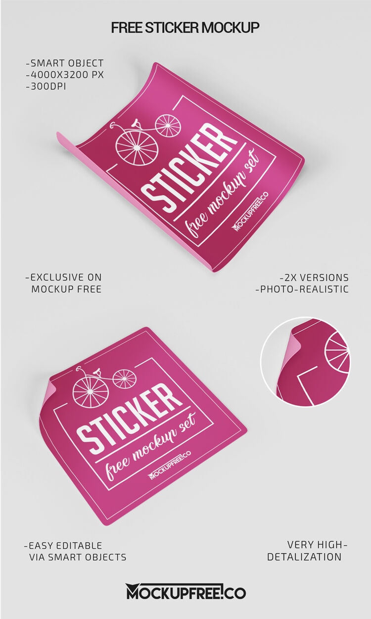 Pack of Two Sticker Mockups preview
