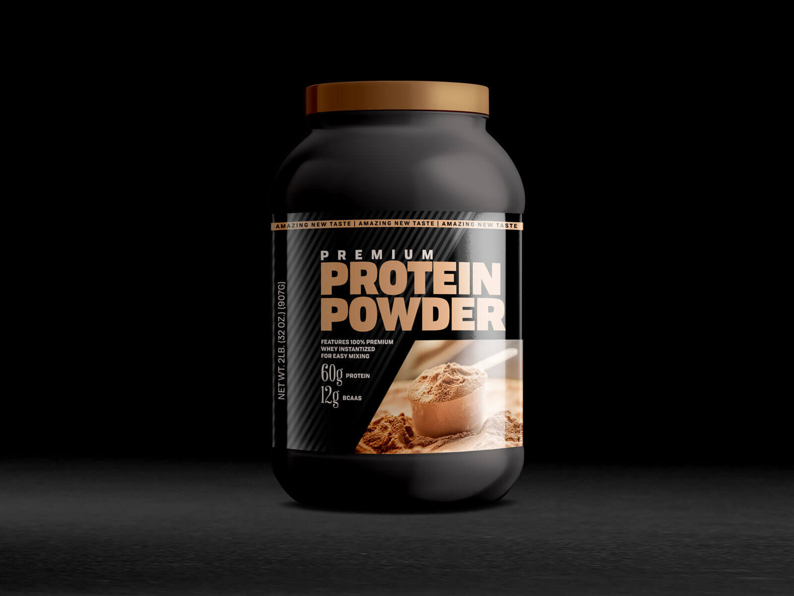 Front View of a Protein Powder Container Mockup