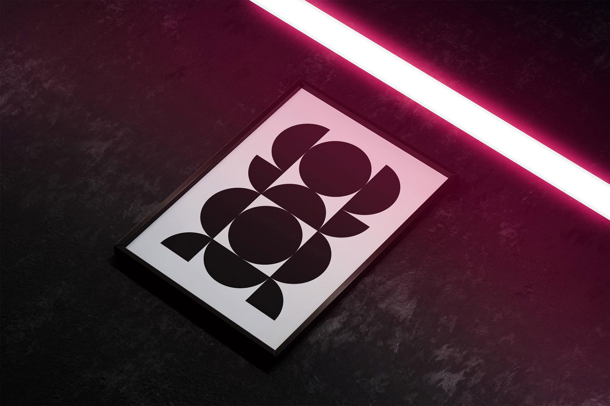Neon Framed Poster Mockup preview