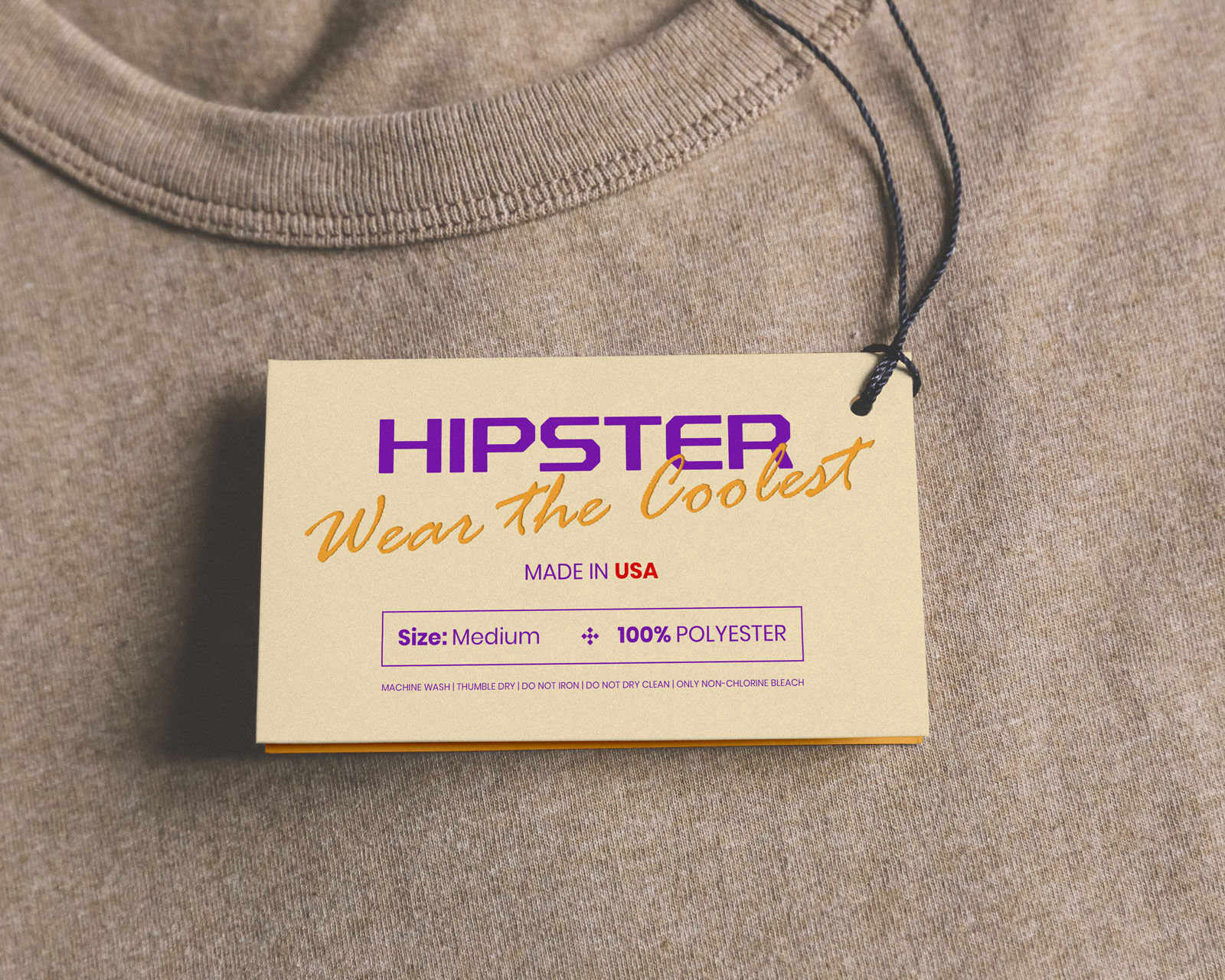 Rectangle Clothing Hang Tag on a T-shirt Mockup preview