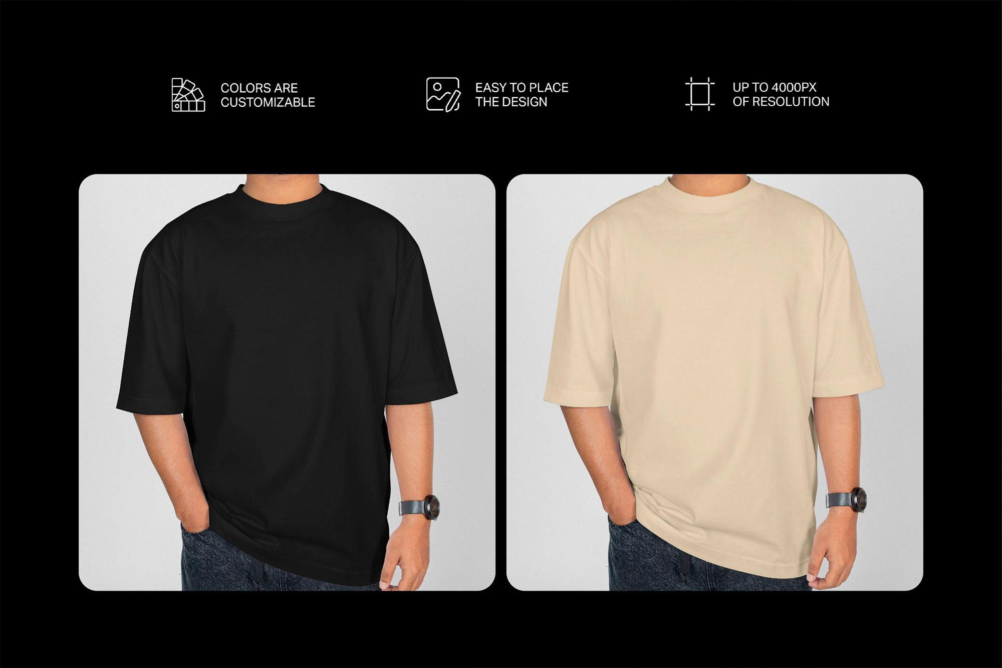 Man Oversized T-shirt Mockup Front View preview