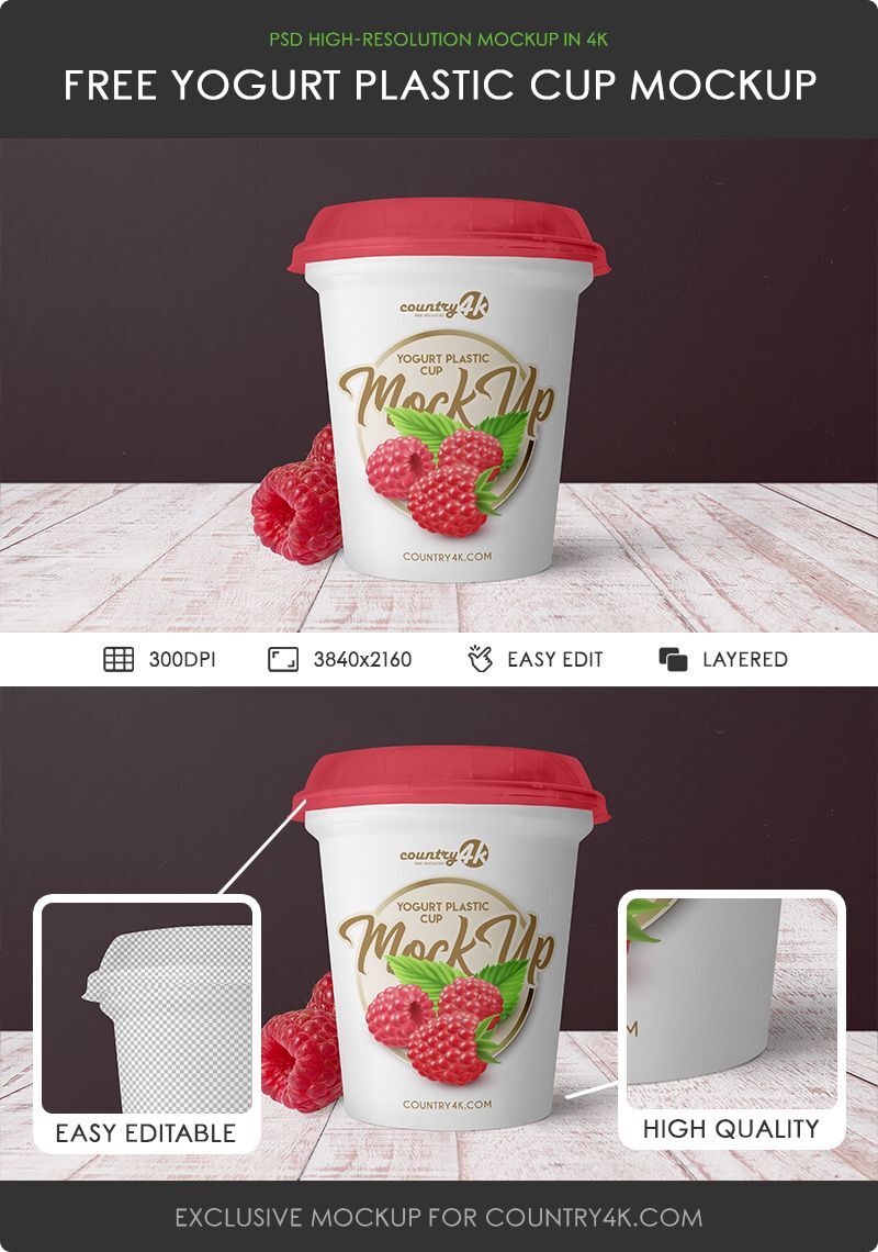 Yogurt\ Ice Cream Plastic Cup Mockup in the Front View