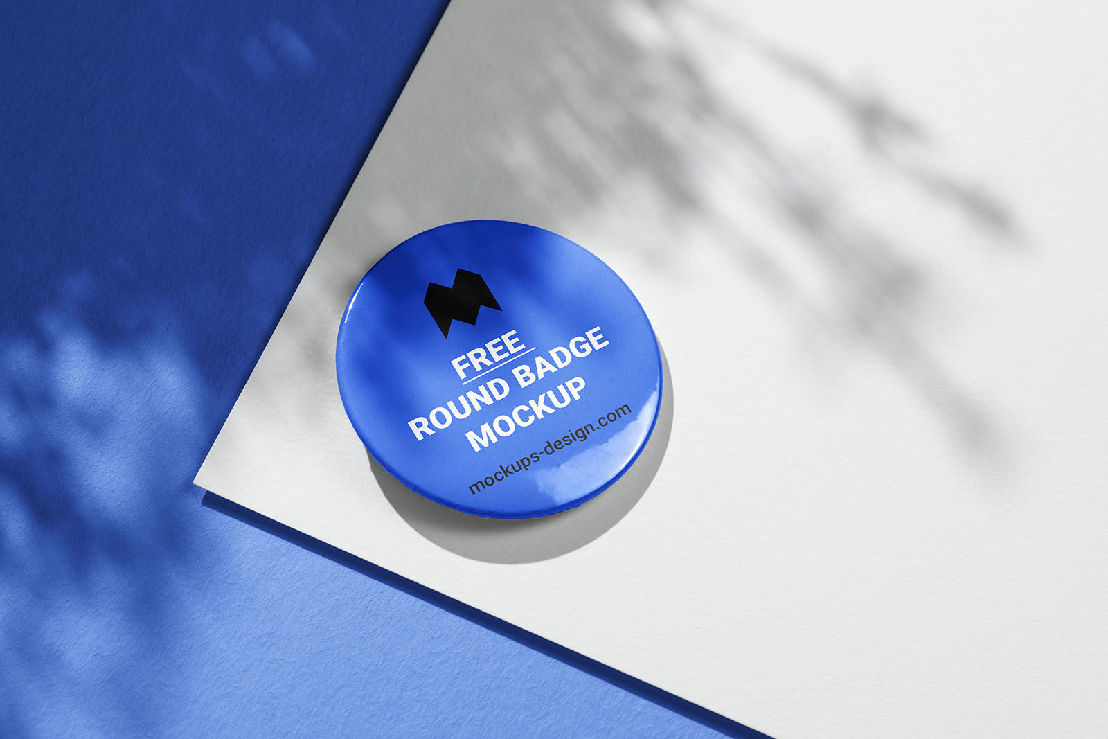 Close-up View of a Round Badge Mockup